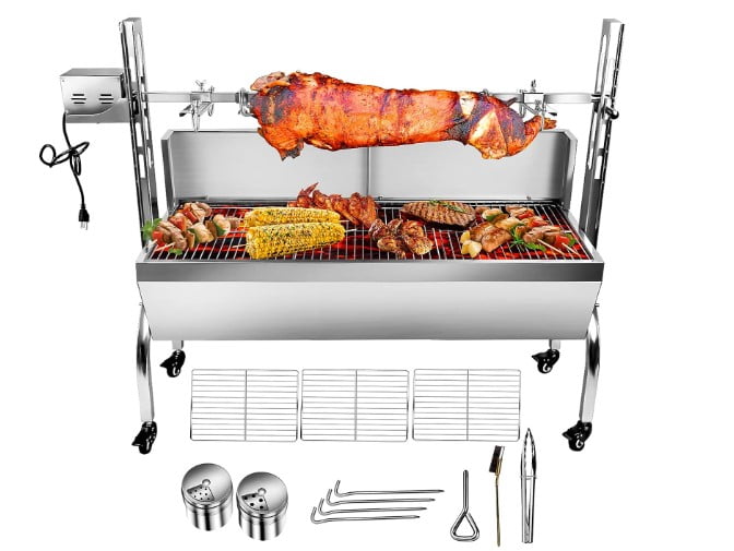 46 inch bbq charcoal grills with rotisserie