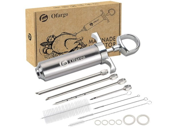 Ofargo stainless steel meat seasoning injector syringe kit