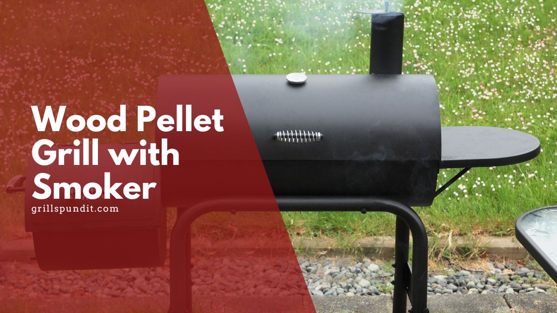 Wood pellet grill with smoker